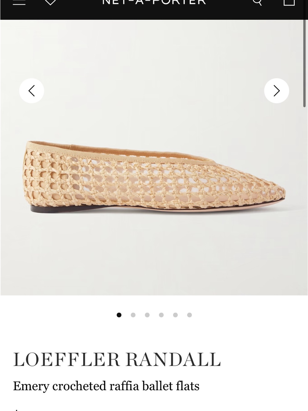 Loeffler Randall Emery Raffia Ballet Flats – Natural – Size 6.5 – NEW